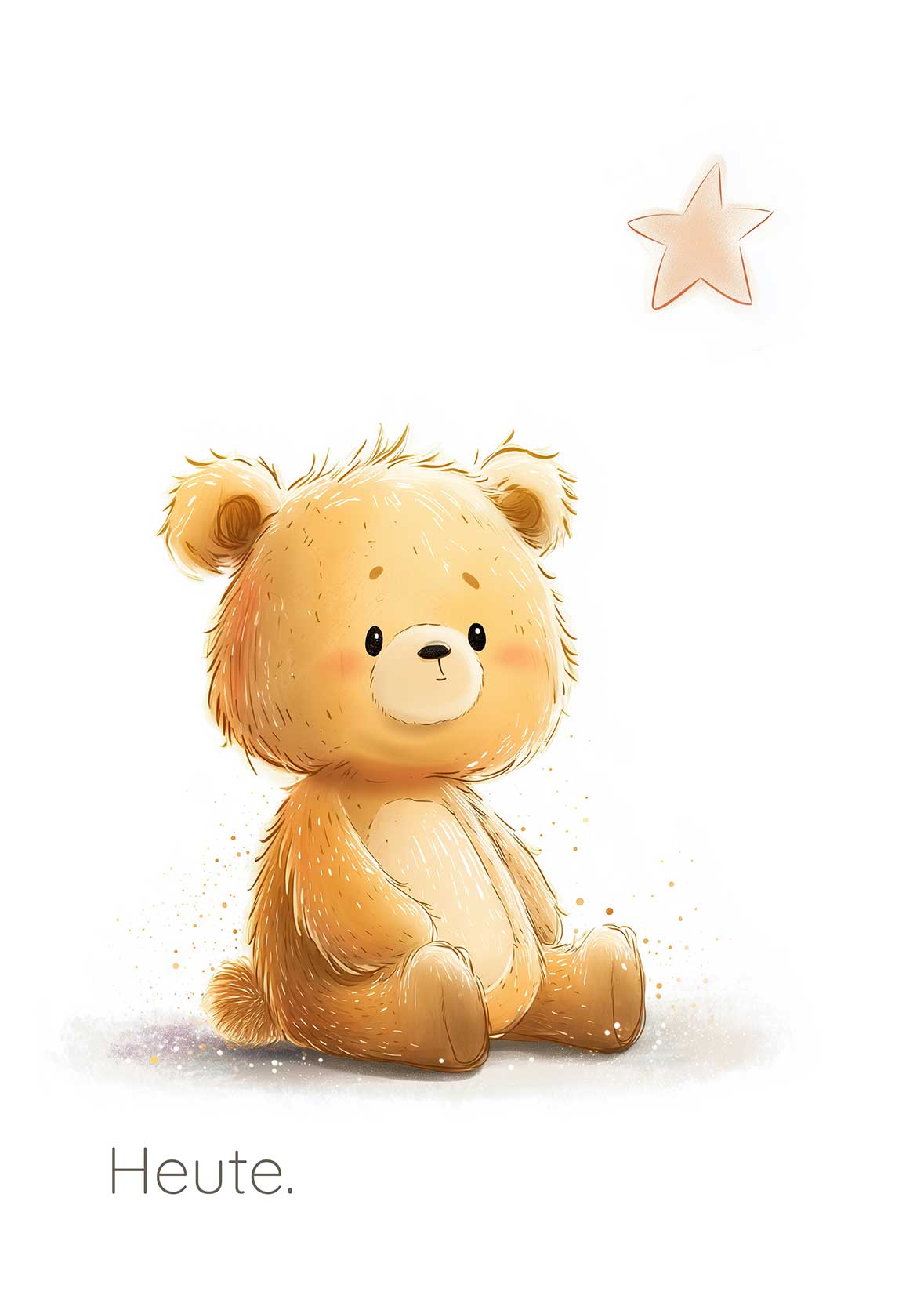 Sitzender Teddybär als Erinnerungsbild für Sternenkinder